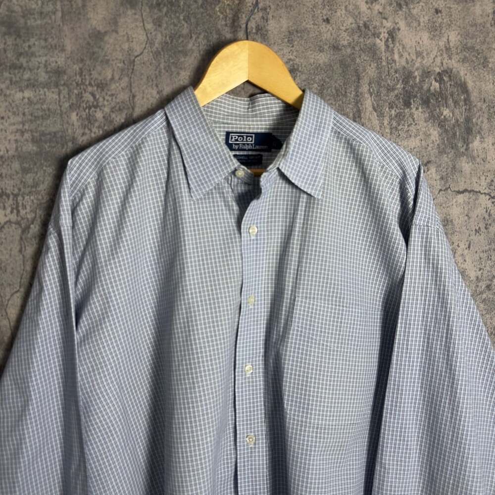 Polo Ralph Lauren Lowell Sport Blue Checkered Long Sleeve Shirt XXL
